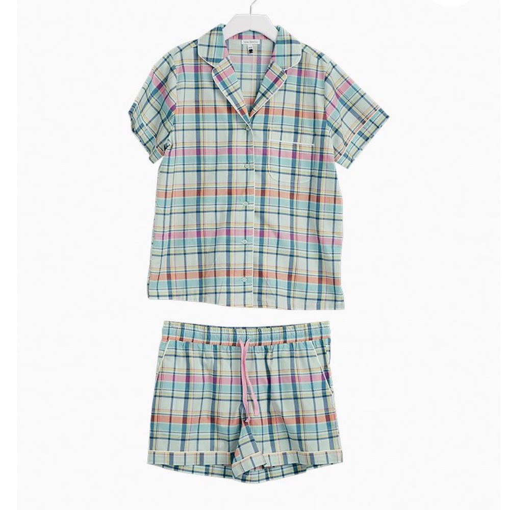 Vera Bradley Plaid Short Sleeve Pajama Set Size Large